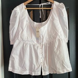 NWT Anthropology short sleeved scoop neck blouse